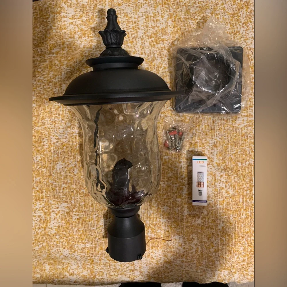Dalksdci Outdoor Post-light Exterior Pillar Light W/3inch Pier Mount Base